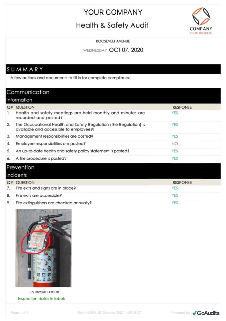 GoAudits Inspection Report Templates