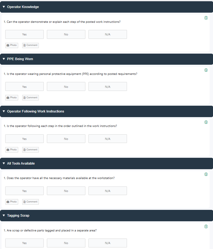 Layered Process Audit (LPA) Checklist Template Sample