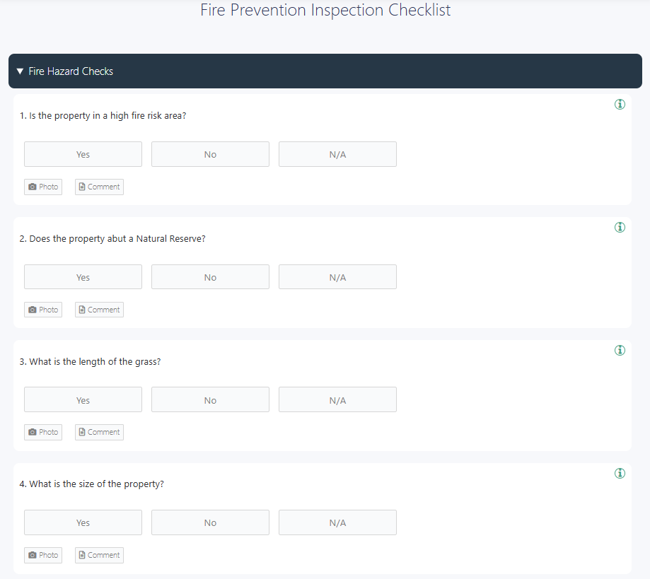 Fire prevention inspection checklist