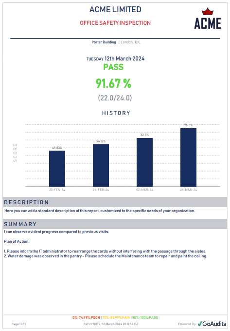 EHS report template