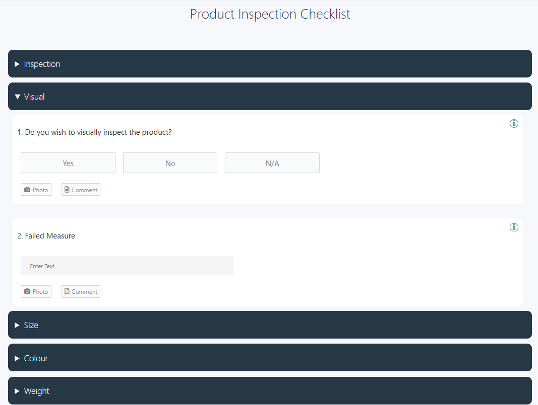 Product Inspection Checklist