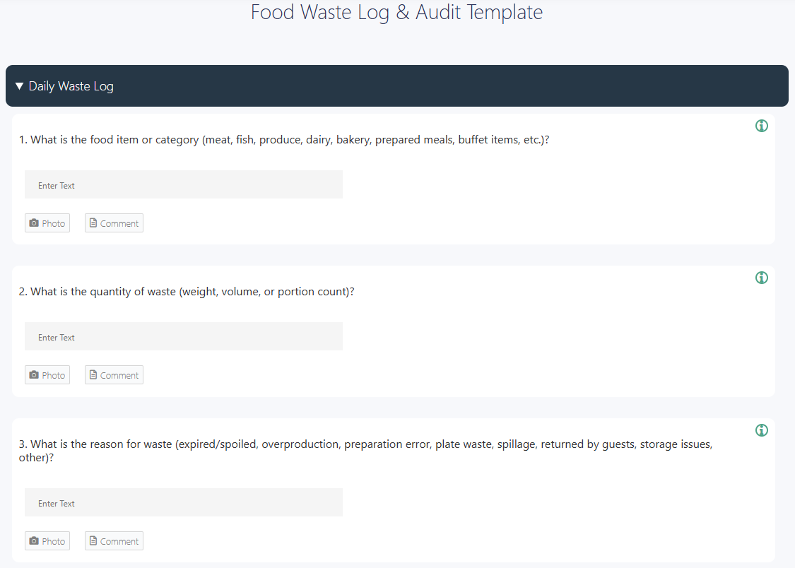 Food waste audit template
