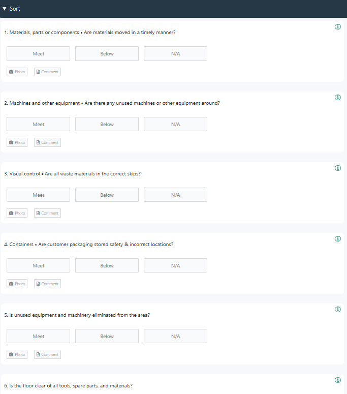 5S Checklist for Warehouse
